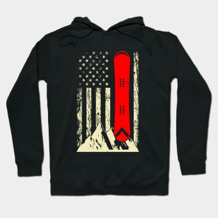 Snowboarding Skiing Snowboard American Flag Snowboarder Hoodie